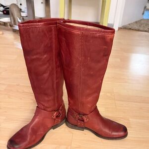 Frye Phillip harness Burnt red women’s Over the Knee Boots  size 7.5M. $149